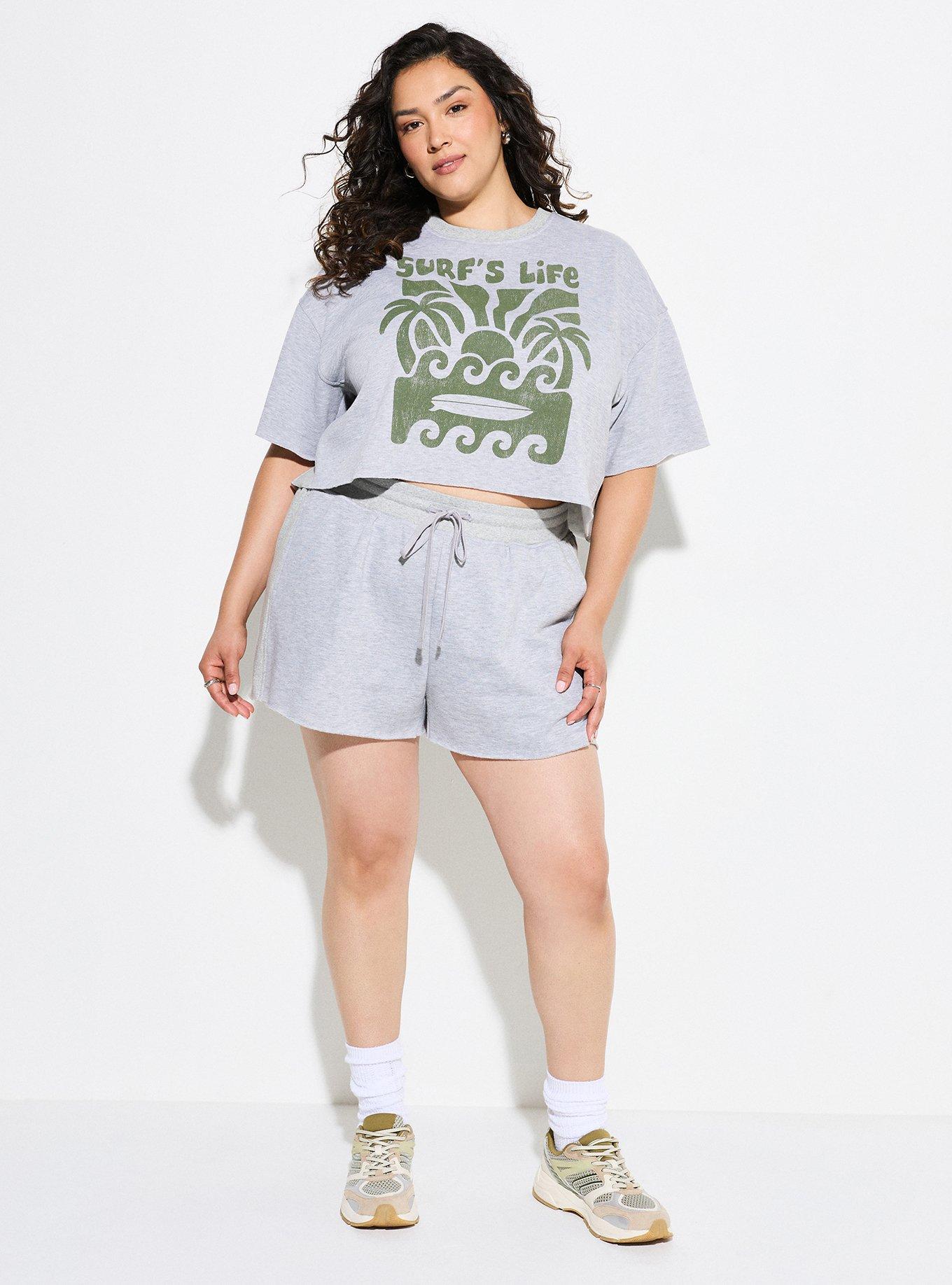 LoveSick Boxy Cropped Sweatshirt Tee, LIGHT HEATHER GREY, alternate