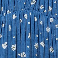 LoveSick Puff-Sleeve Babydoll Dress, WINDBLOWN PETALS DUTCH BLUE, swatch