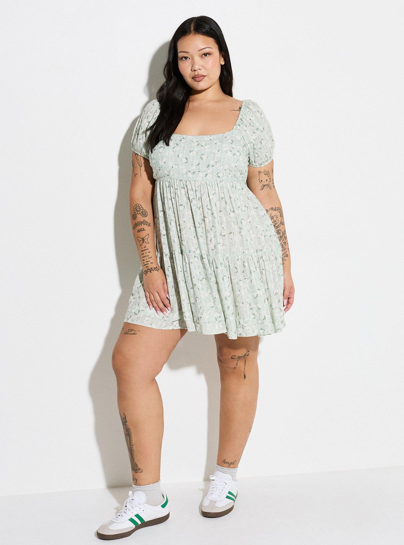 LoveSick Tiered Mini Dress, DAISY SWIRL ROSETTE, alternate