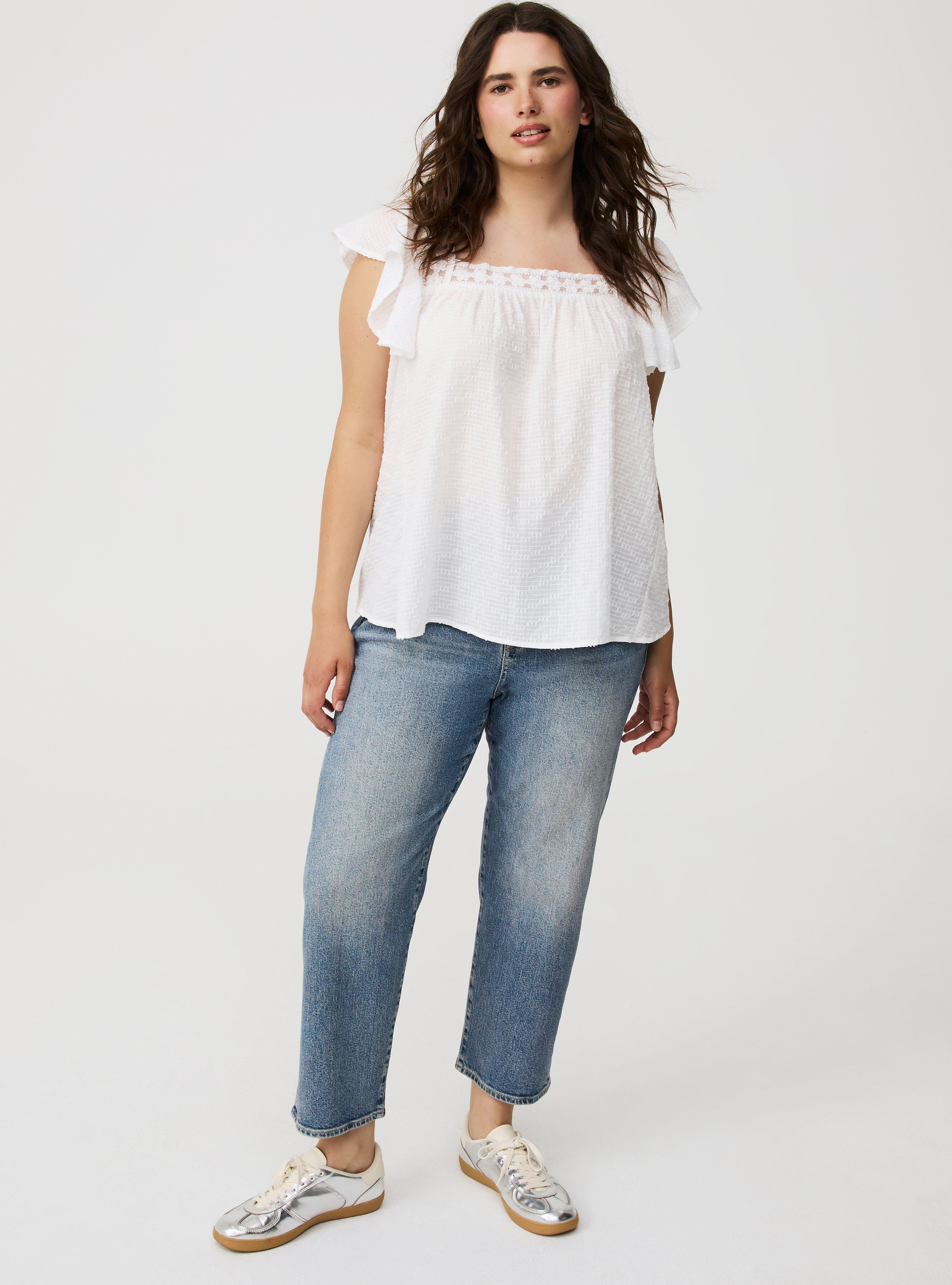 Lace Inset Trim Top