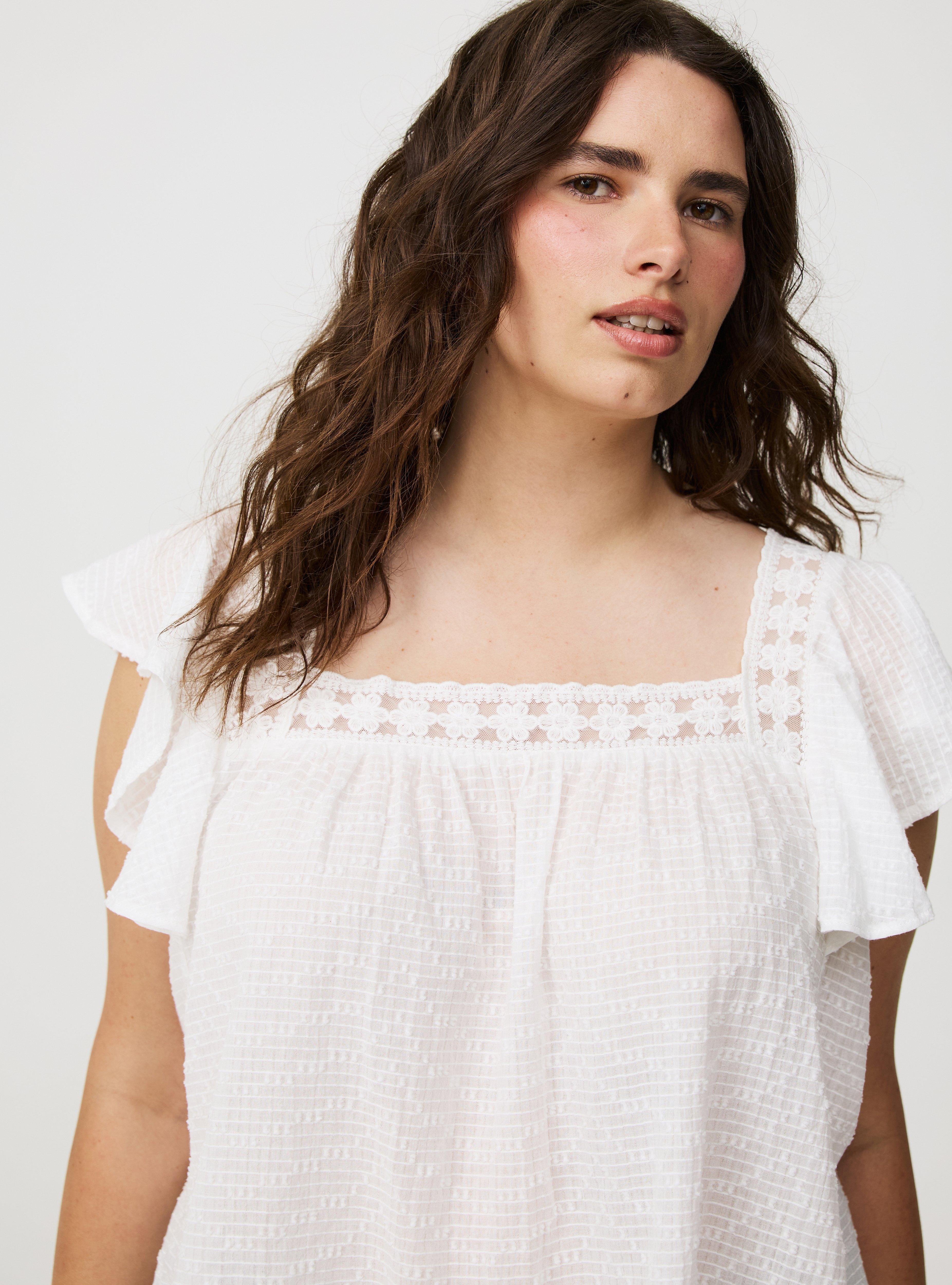 Lace Inset Trim Top