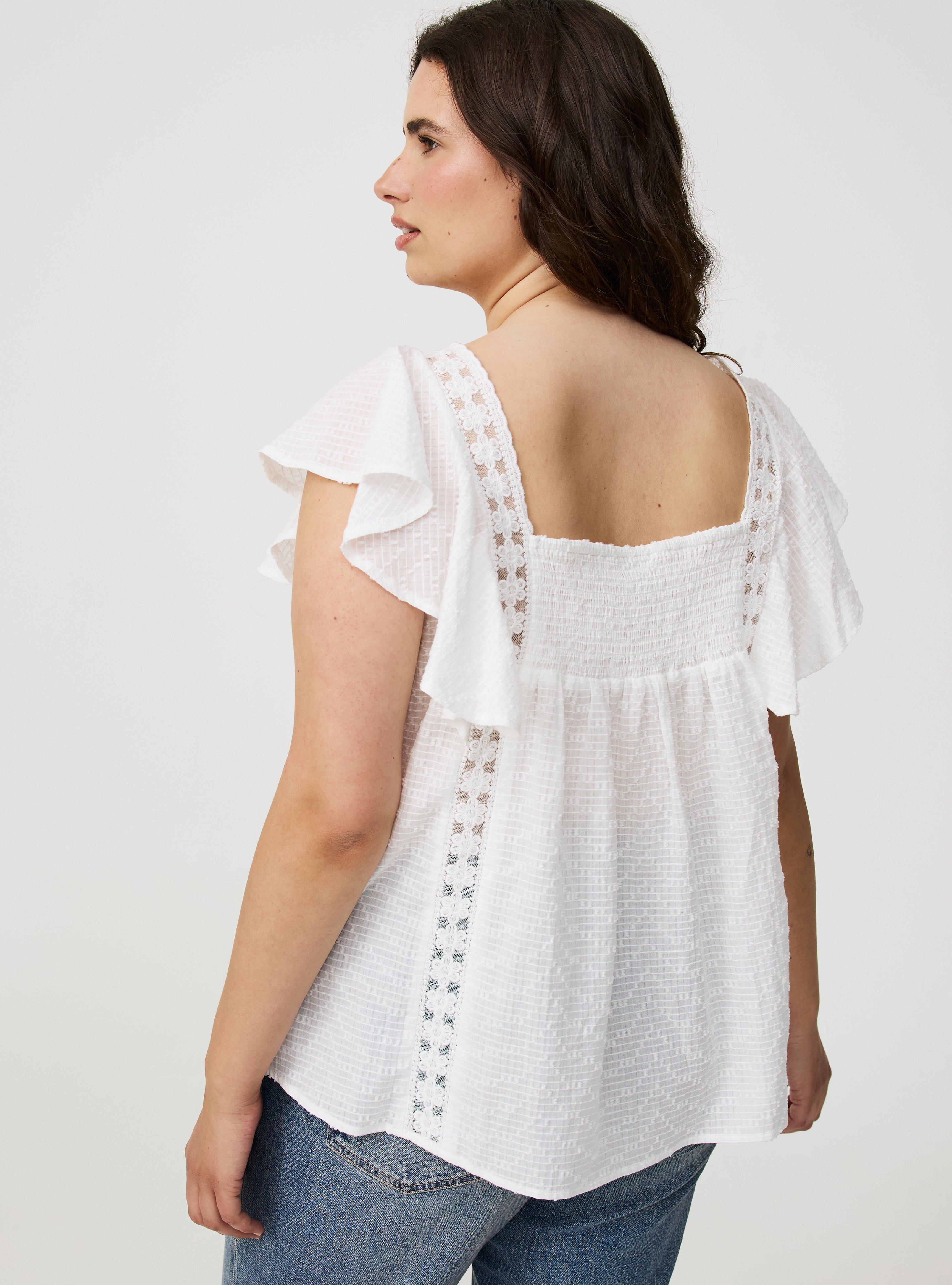 Lace Inset Trim Top