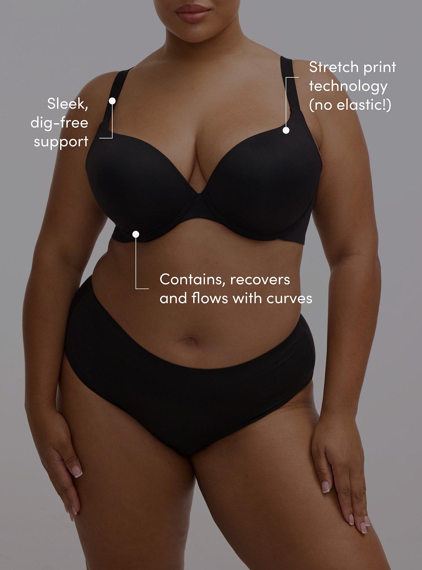 Invisible Support Plunge Push-Up Bra, RICH BLACK, alternate