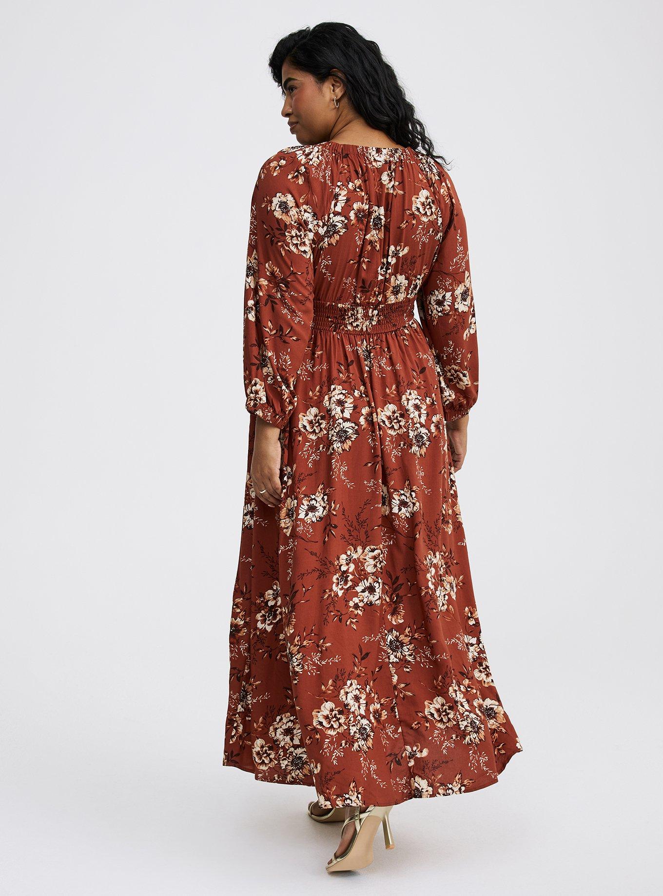 Maxi V-Neck Raglan-Sleeve Dress