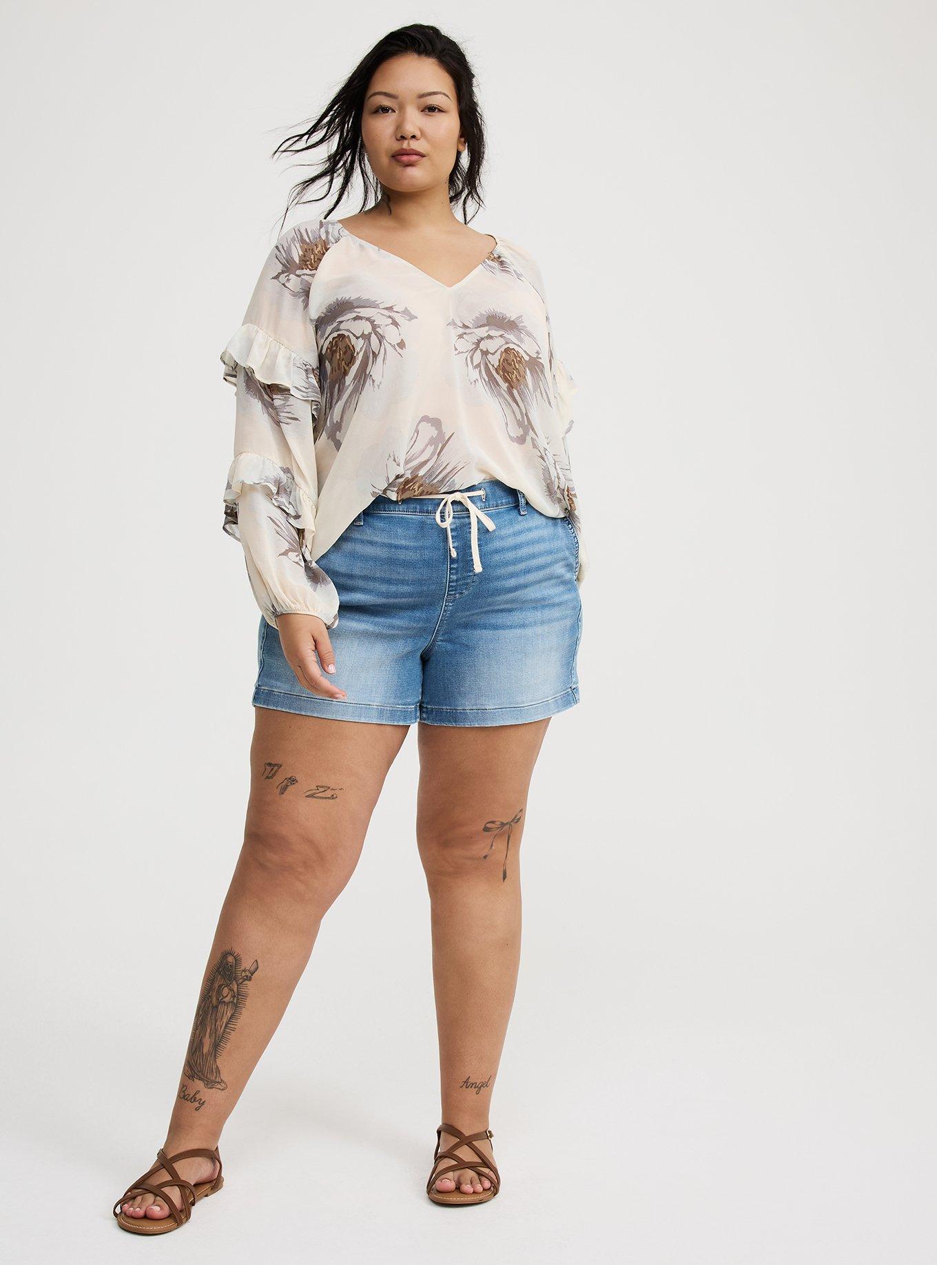 Chiffon V-Neck Ruffle Blouse