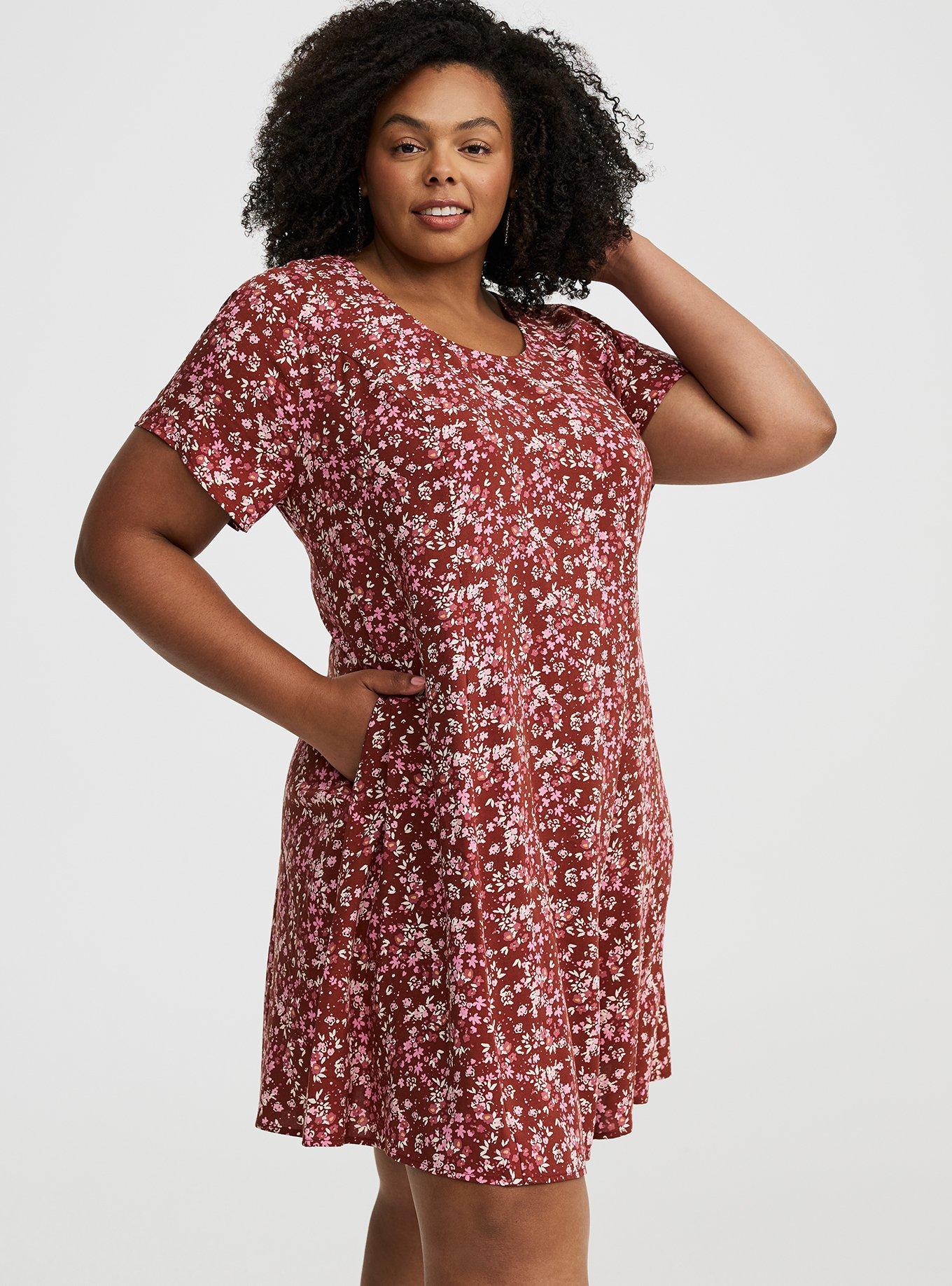 Mini Cap-Sleeve Trapeze Dress