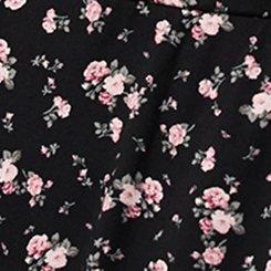 Plus Size Midi Puff-Sleeve Tiered Dress, ENGLISH DITSY FLORAL DEEP BLACK, swatch