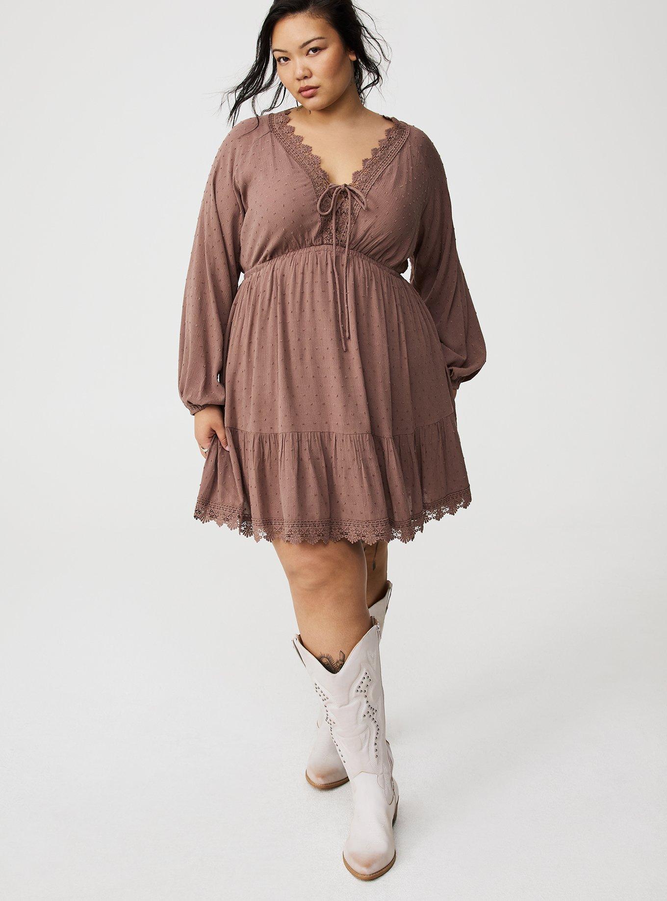 Mini Clipdot Dolman-Sleeve Dress
