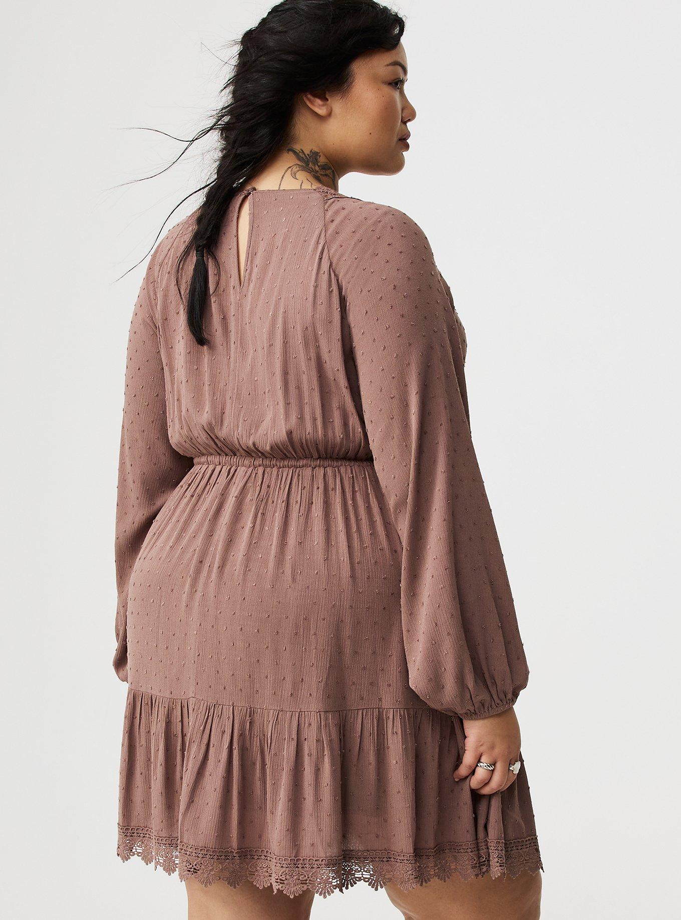 Mini Clipdot Dolman-Sleeve Dress