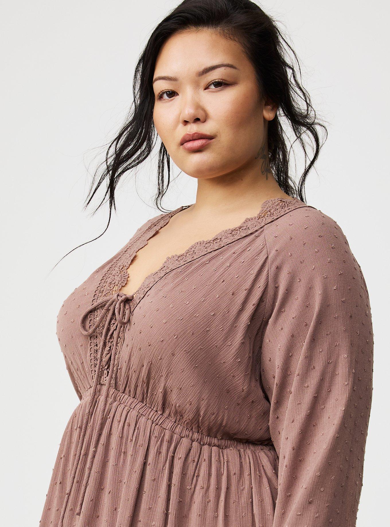 Mini Clipdot Dolman-Sleeve Dress