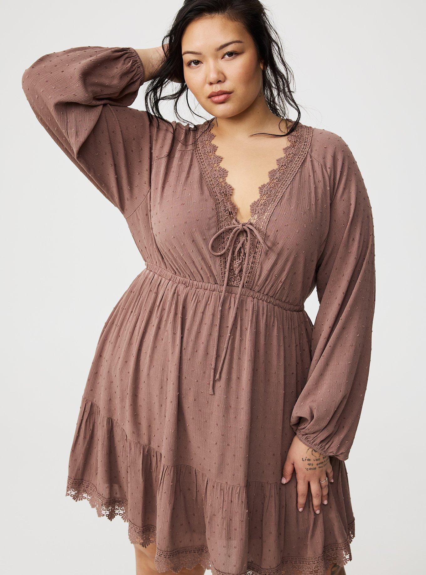 Mini Clipdot Dolman-Sleeve Dress