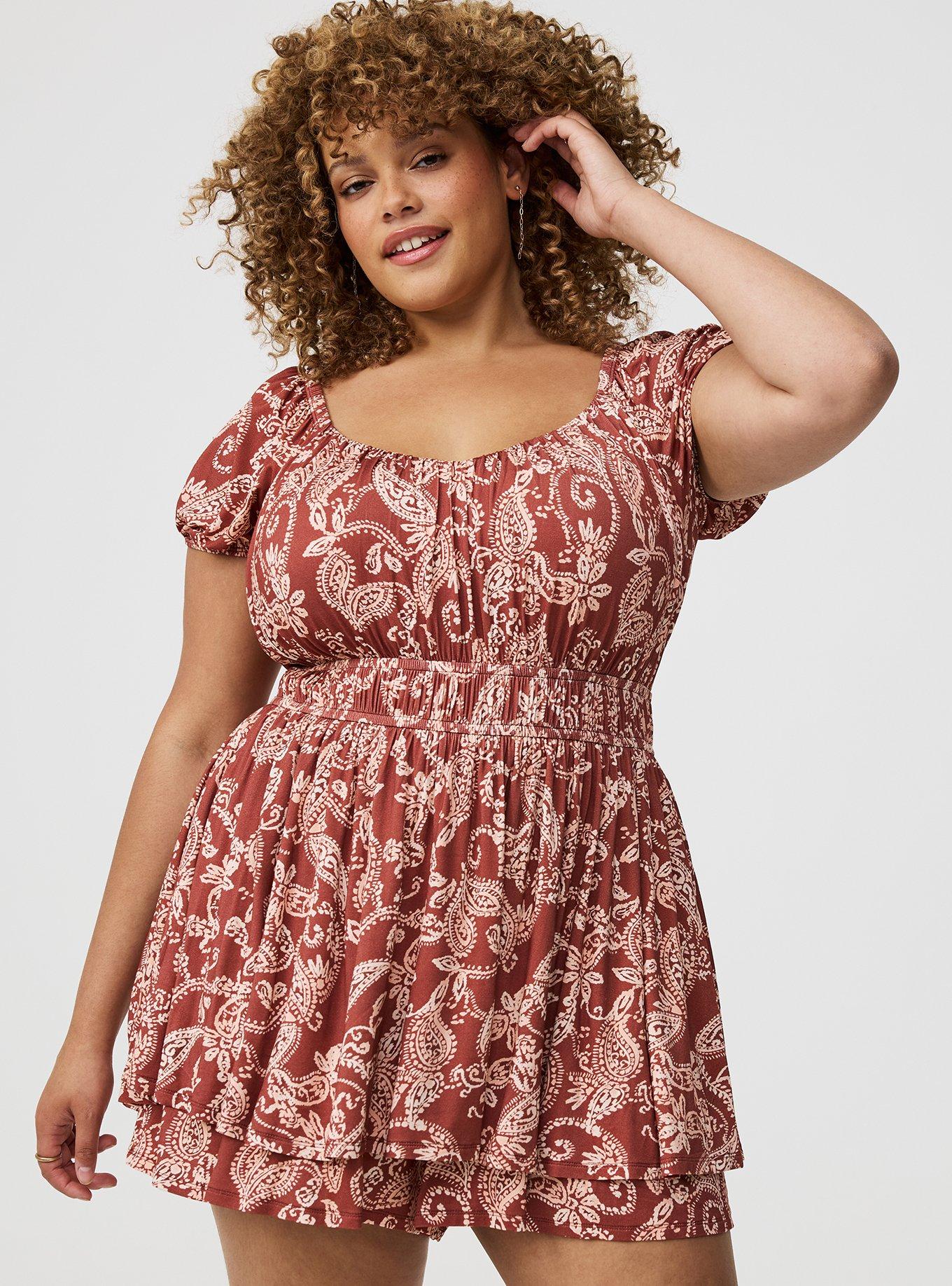 Puff-Sleeve Tiered Romper
