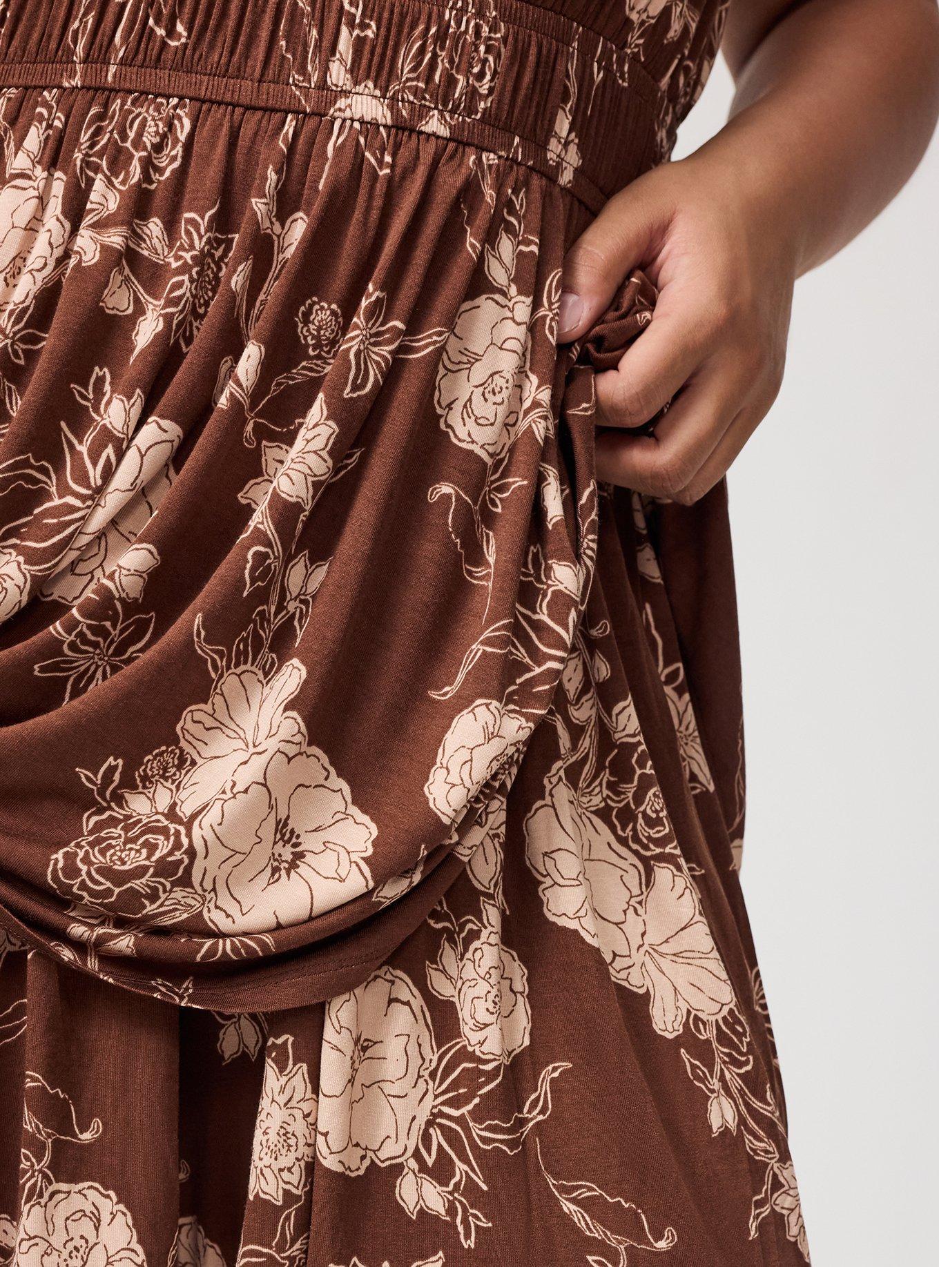 Puff Sleeve Tiered Romper, SUZY FLORAL BROWN, alternate