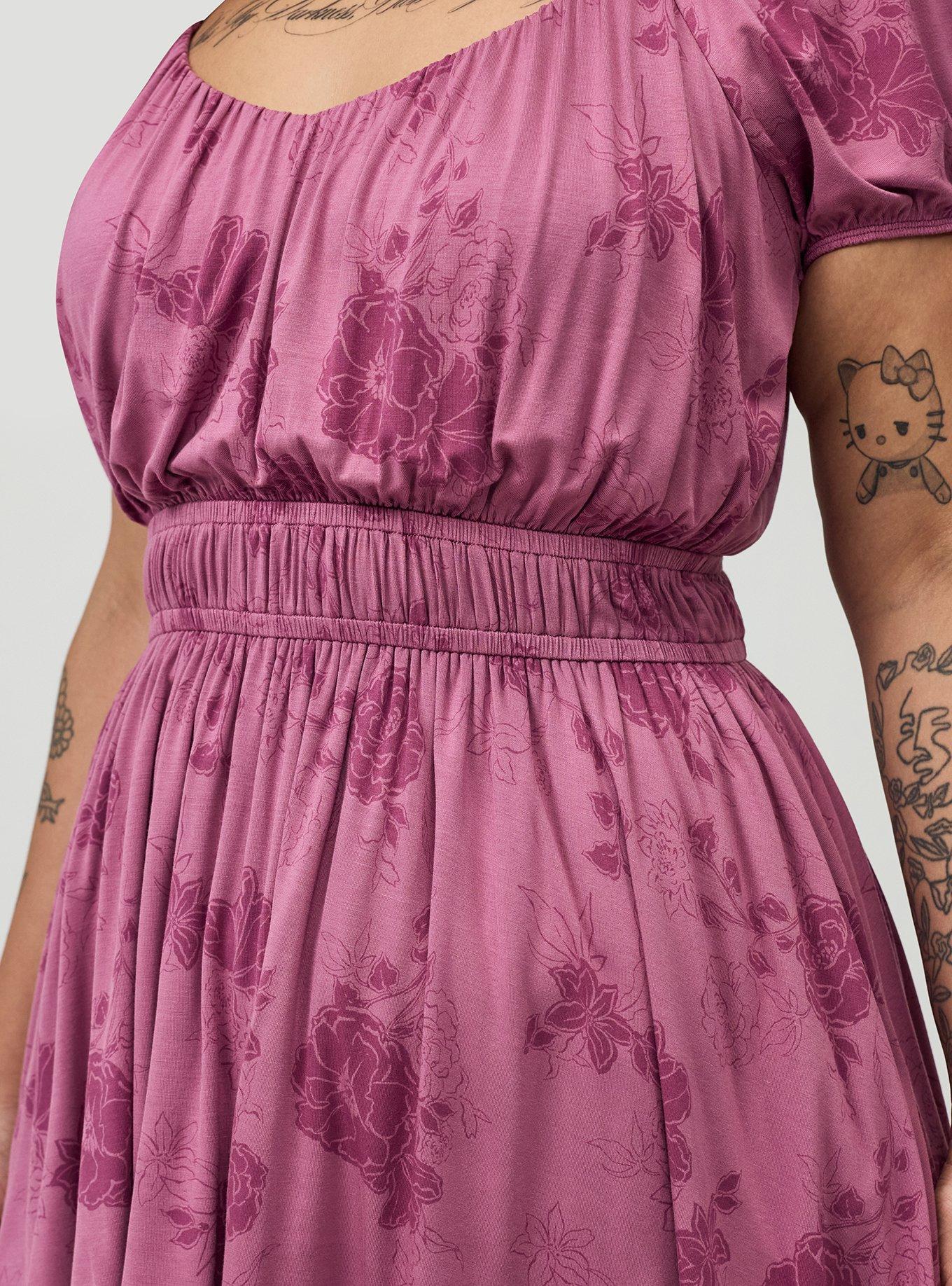 Puff Sleeve Tiered Romper, SUZY FLORAL MAUVE, alternate