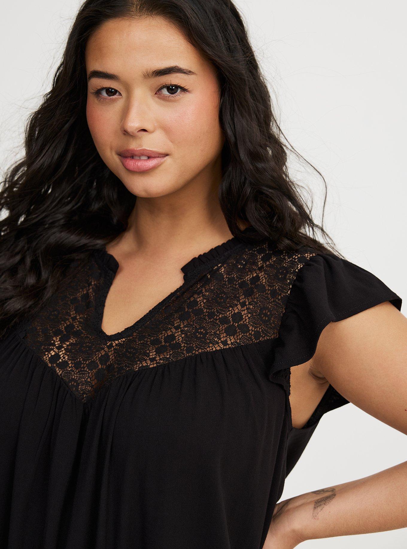 Mini Ruffle-Sleeve Drop-Waist Dress