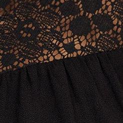 Plus Size Mini Ruffle-Sleeve Drop-Waist Dress, DEEP BLACK, swatch