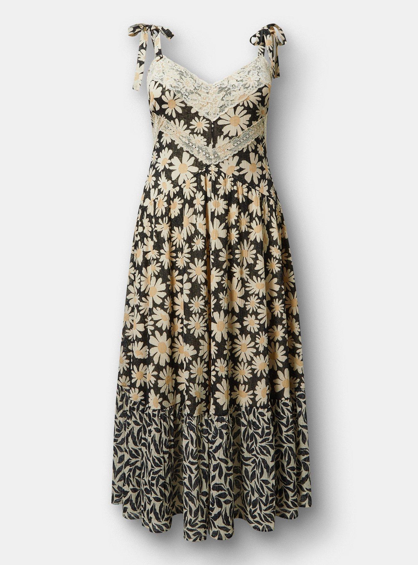 Plus Size - Lace-Trim Drop-Waist Maxi Dress - Torrid