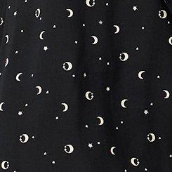 Plus Size Mini Flutter-Sleeve Surplice Dress, TWILIGHT TWINKLES DEEP BLACK, swatch