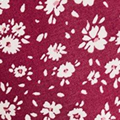 Plus Size Mini Flutter-Sleeve Surplice Dress, BARB DITSY FLORAL RED PLUM, swatch