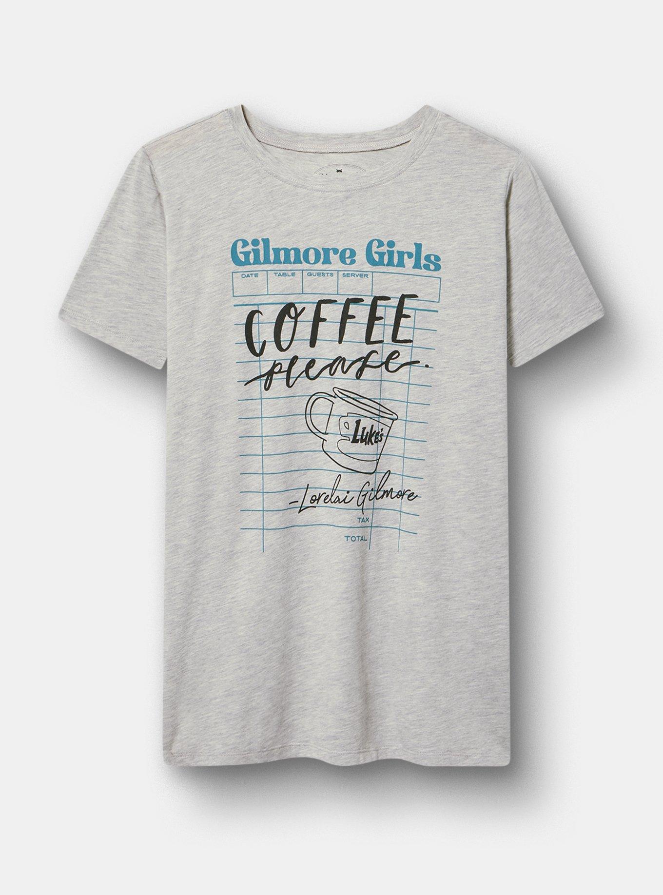 Gilmore Girls Classic Cotton Crew Tee, COFFEE PLEASE LT HEATHER GREY, hi-res