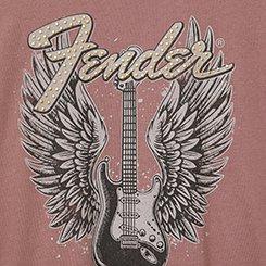 Fender Relaxed Crew Tee, FENDER WINGS ROSE TAUPE, swatch