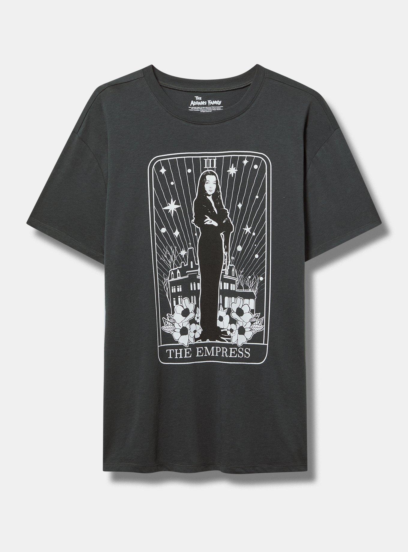Plus Size The Addams Family Relaxed Cotton Tee, THE EMPRESS VINTAGE BLACK, hi-res