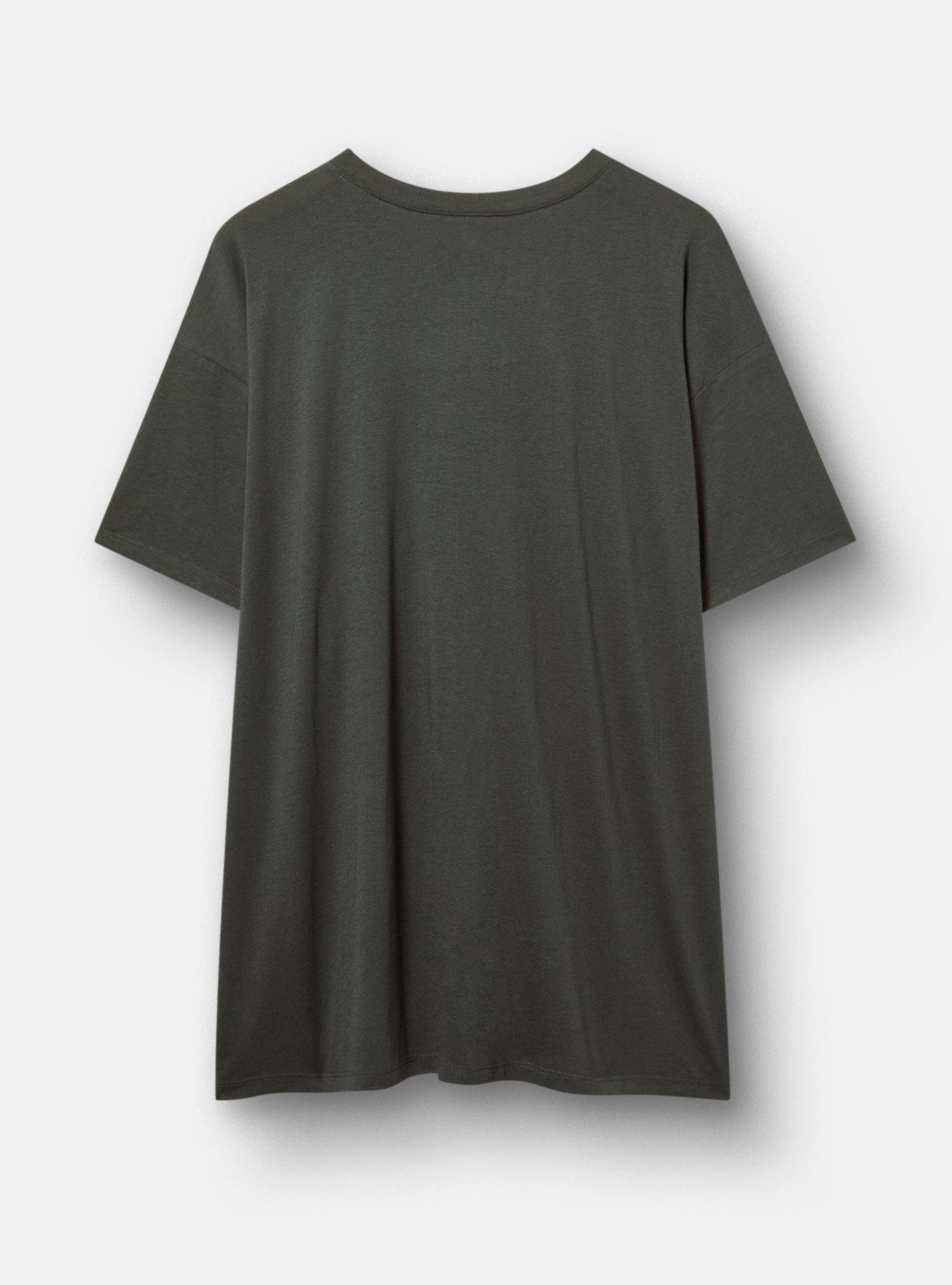 Janis Joplin Oversized Cotton Crew Tunic Tee