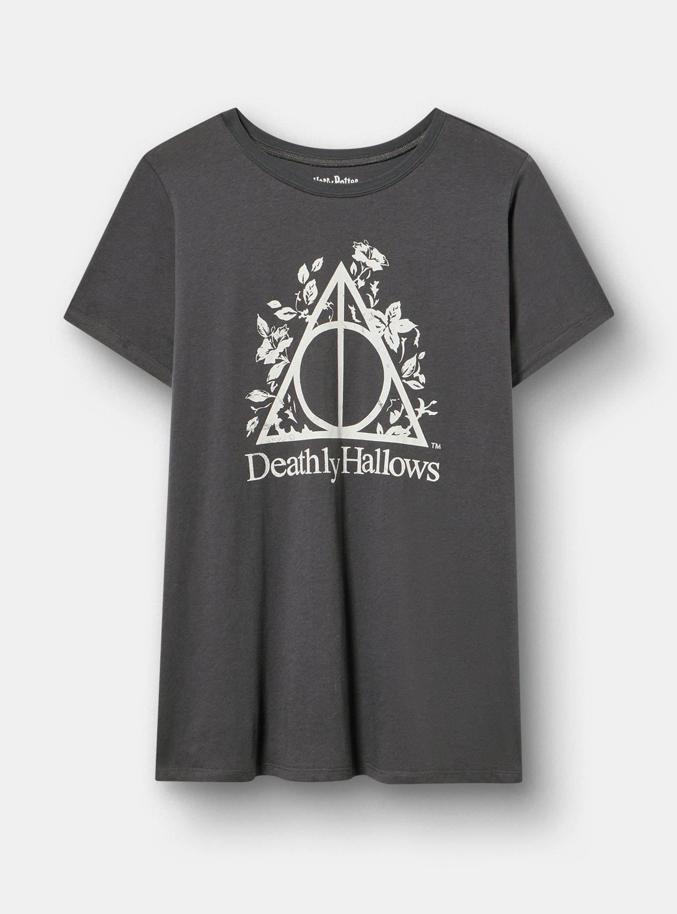 Harry Potter Classic Cotton Crew Tee, DEATHLY HALLOWS VINTAGE BLACK, hi-res