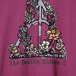 Harry Potter Classic Cotton Crew Tee, DEATHLY HALLOWS FLOWERS AMARANTH, swatch