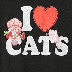 Love Cats Classic Cotton Crew Tee, I LOVE CATS DEEP BLACK, swatch