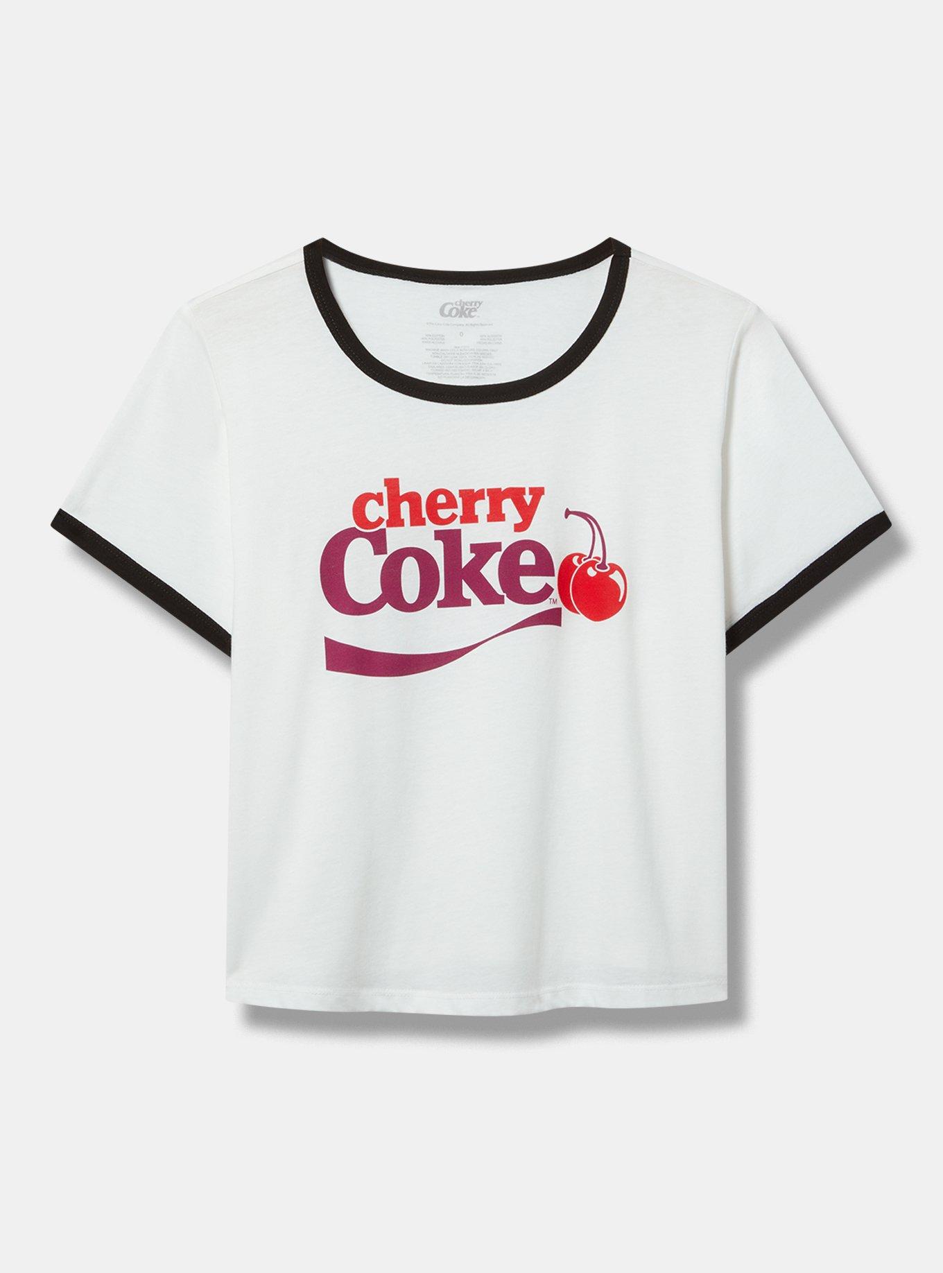 Cherry Coke Cotton Cropped Ringer Tee