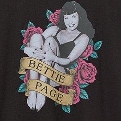 Bettie Page Classic Cotton Crew Tee, BETTIE PAGE DEEP BLACK, swatch