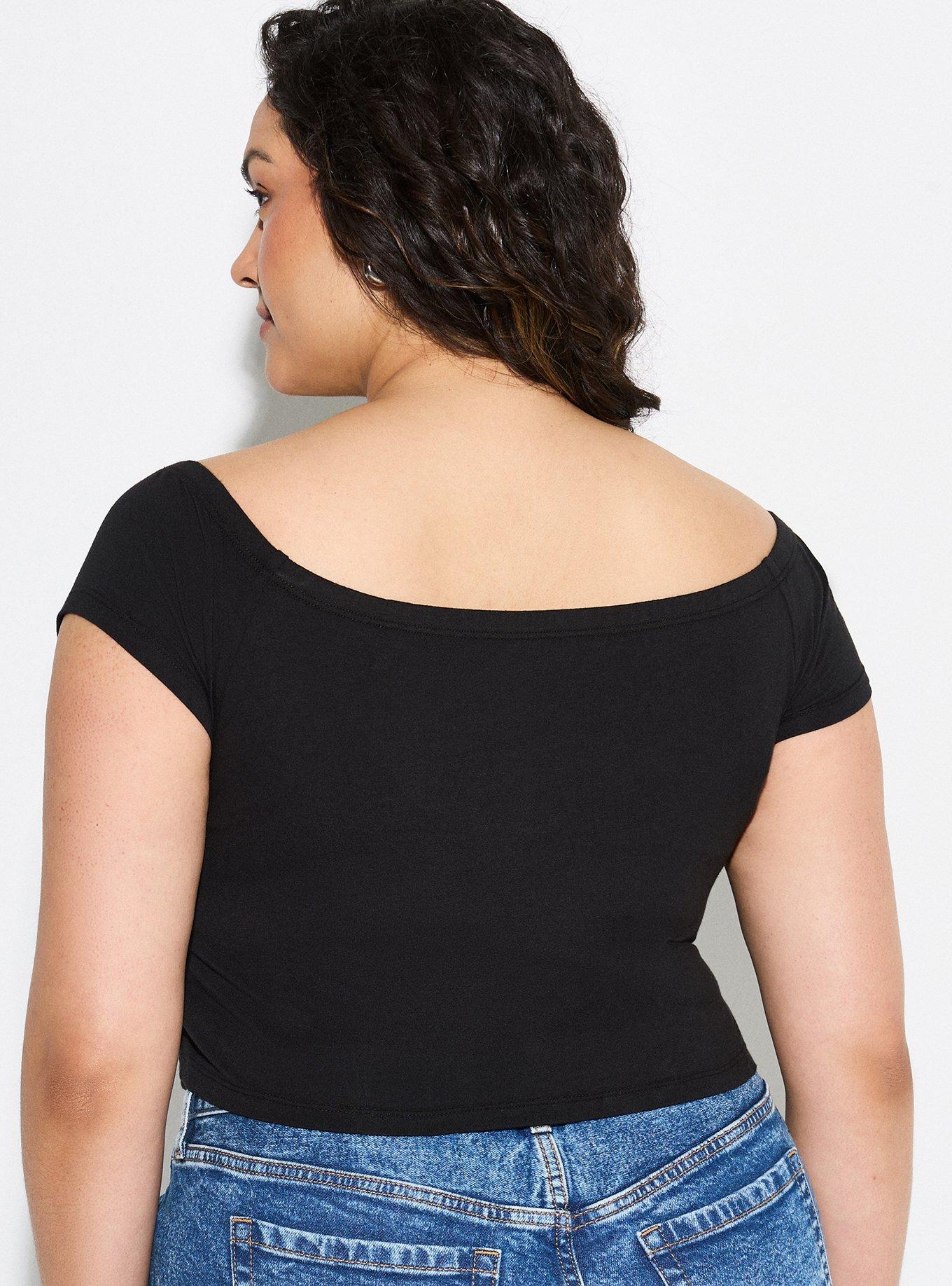 LoveSick Off-Shoulder Top, DEEP BLACK, alternate