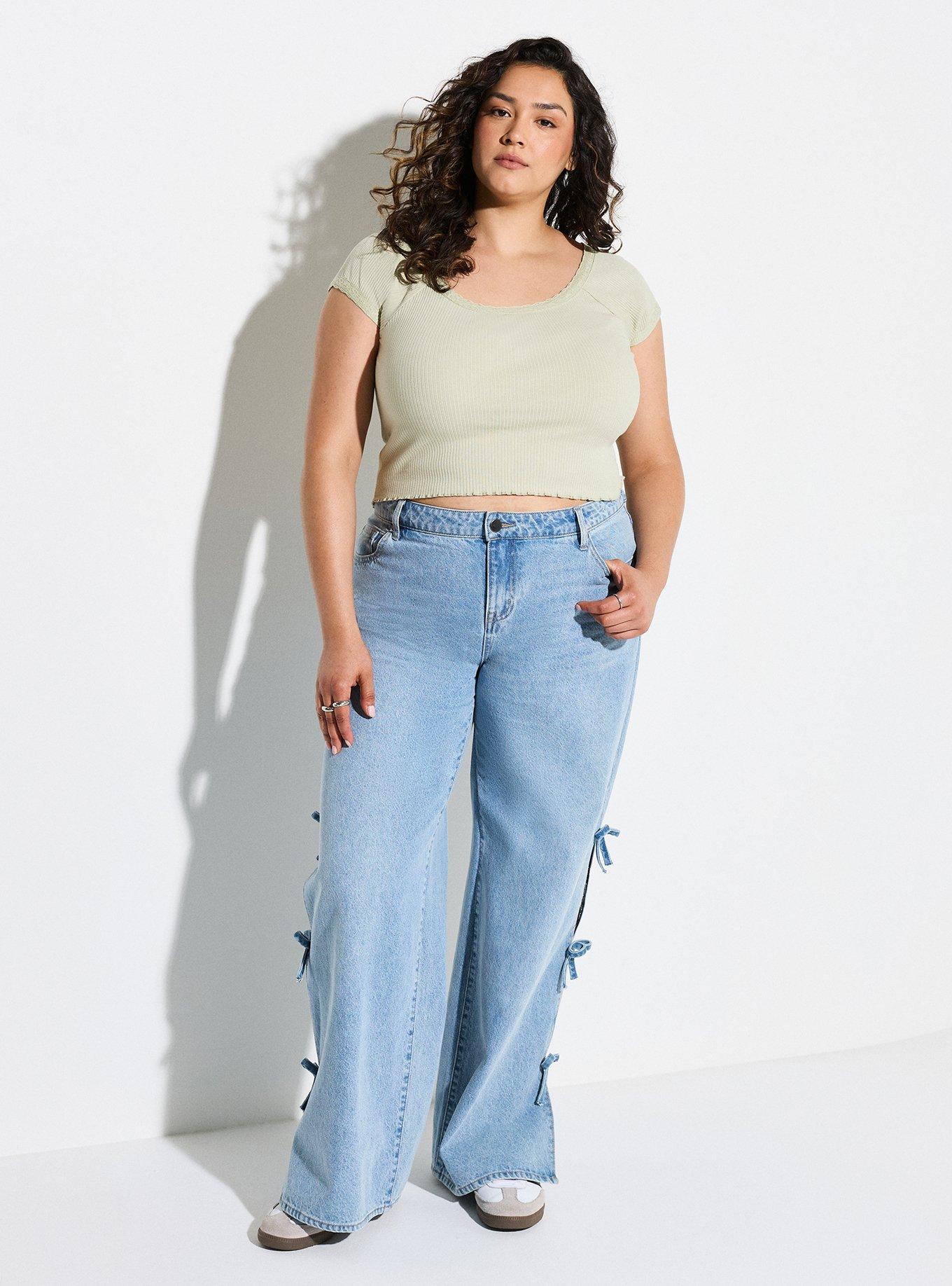 LoveSick Lace Trim Rib Tee, DESERT SAGE, alternate