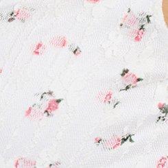 LoveSick Ribbon-Trim Babydoll Top, ROSA SPRIGS FLORAL WHITE, swatch