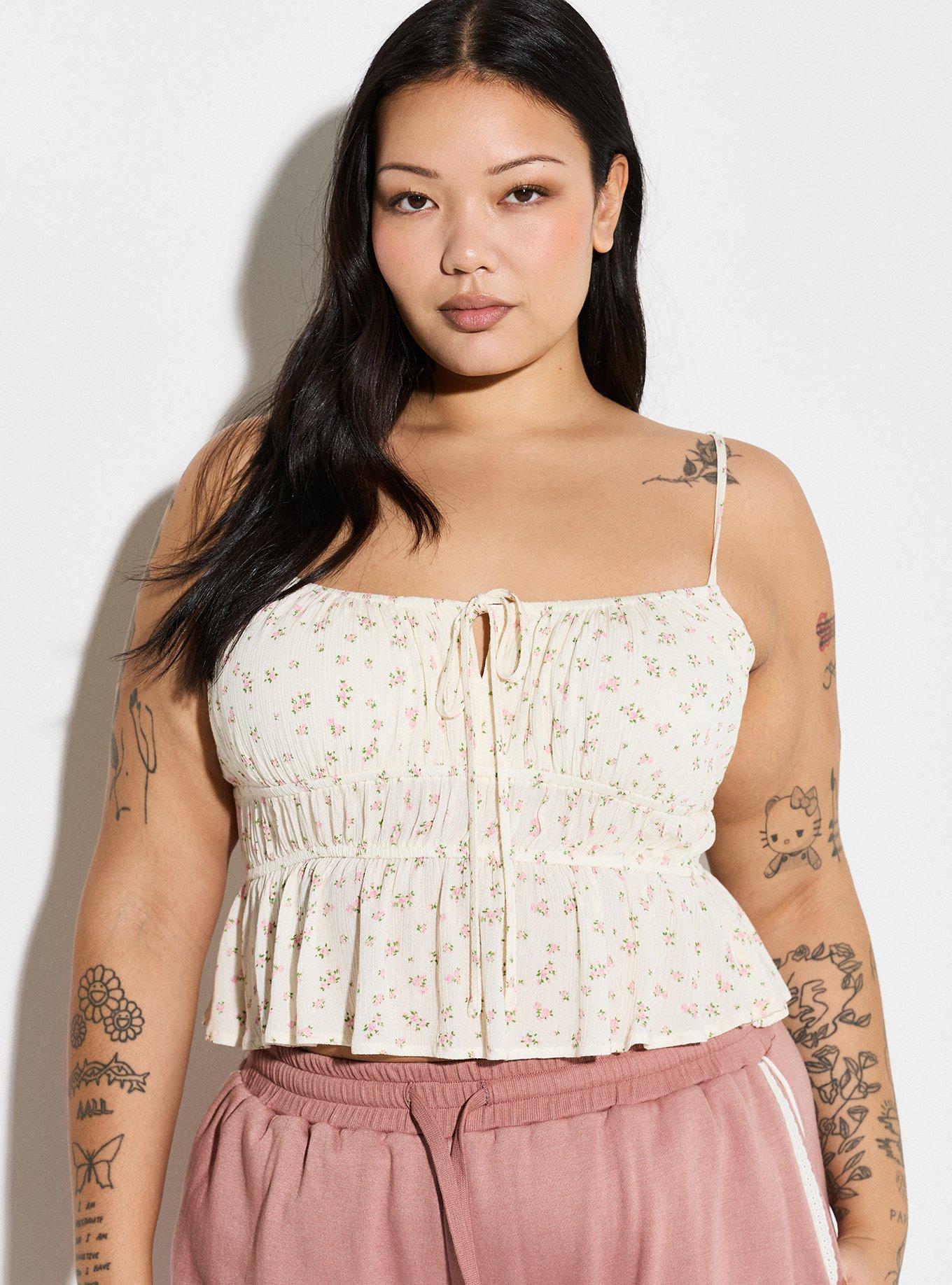 LoveSick Babydoll Cami, PETITE BLOSSOMS PRISTINE, alternate