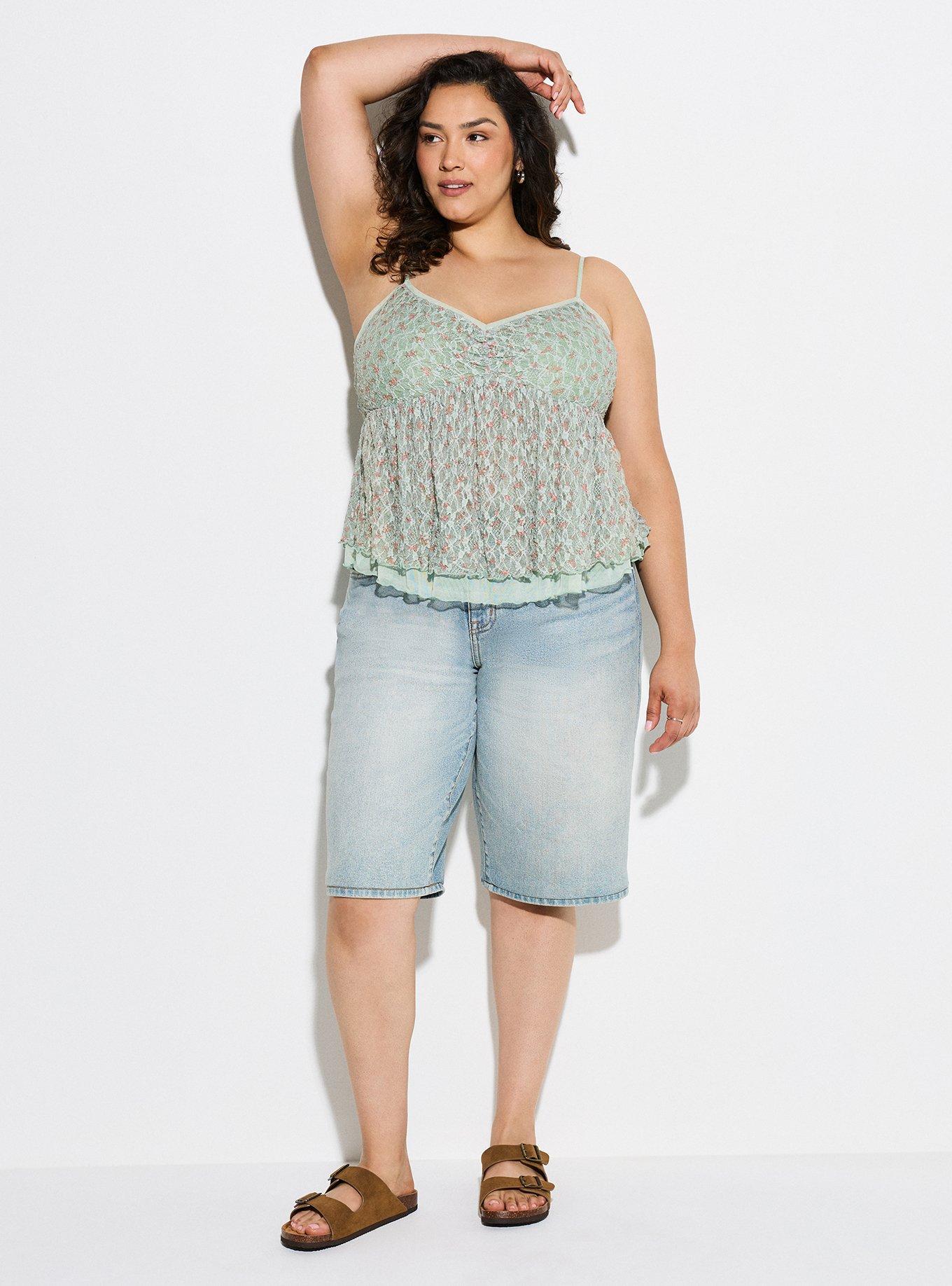 LoveSick Sweetheart Babydoll Top, PETITE BLOSSOMS DESERT SAGE, alternate