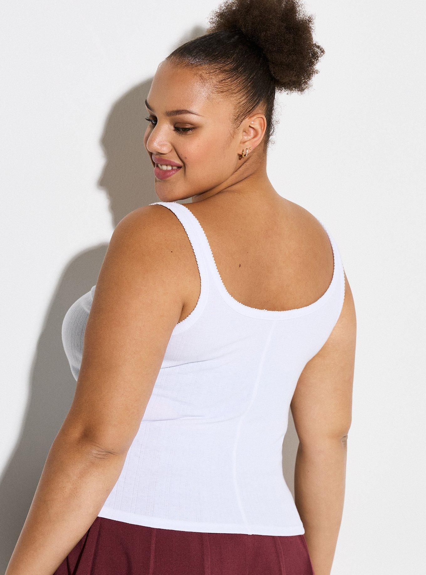 LoveSick Pointelle Button Tank, BRIGHT WHITE, alternate