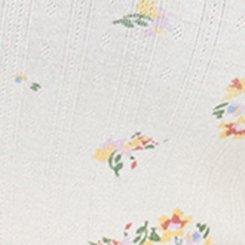LoveSick Pointelle Button Tank, FLORAL MEADOW ANTIQUE WHITE, swatch
