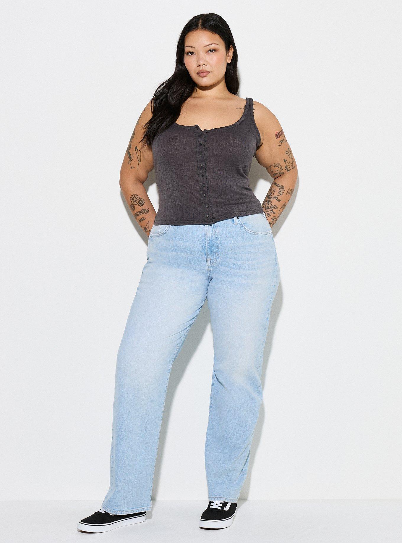 LoveSick Pointelle Button Tank, FORGED IRON, alternate