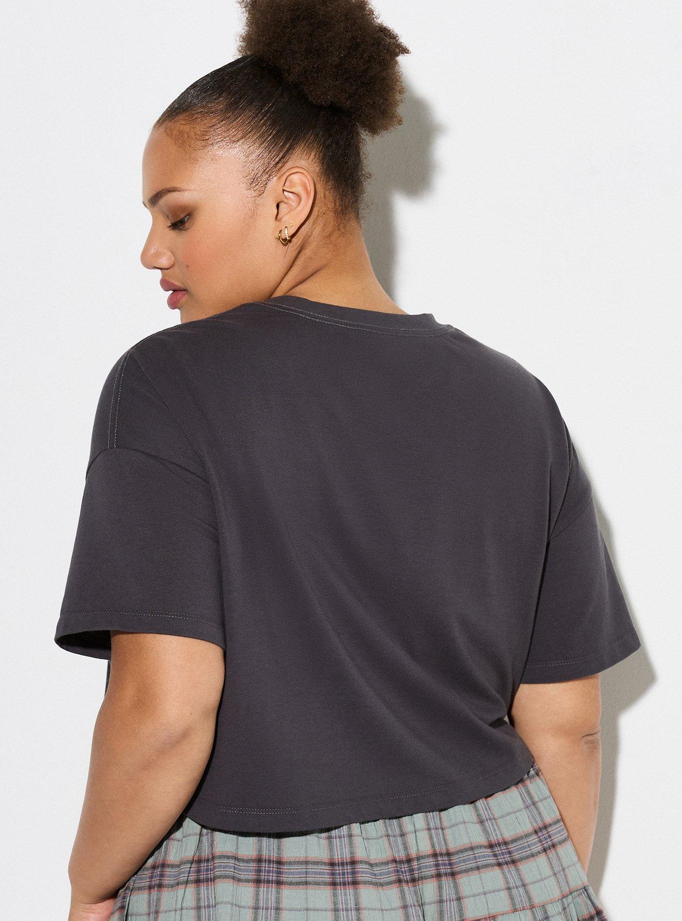 LoveSick Scoop Crop Baby Tee, FORGED IRON, alternate