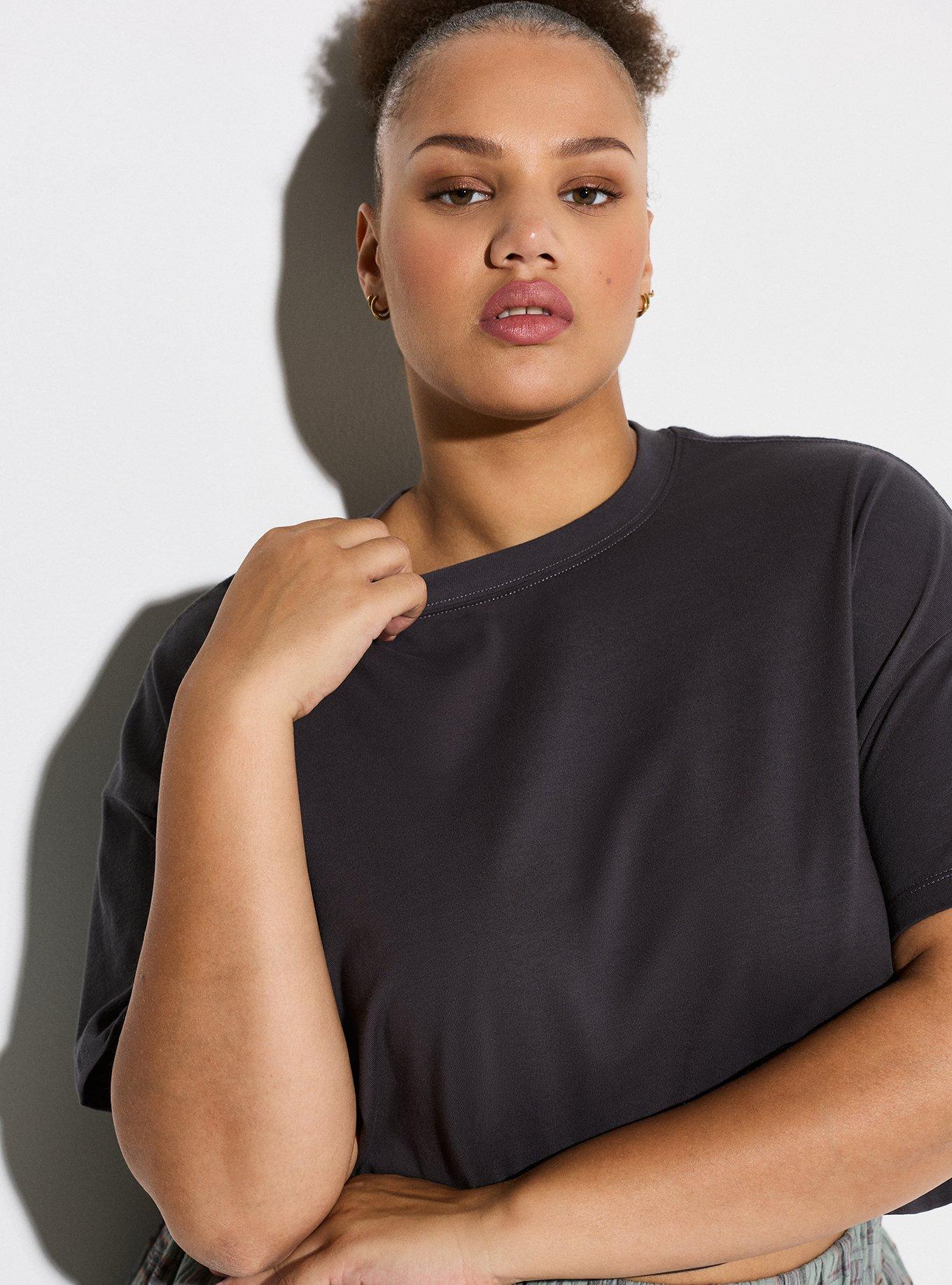 LoveSick Scoop Crop Baby Tee, FORGED IRON, alternate