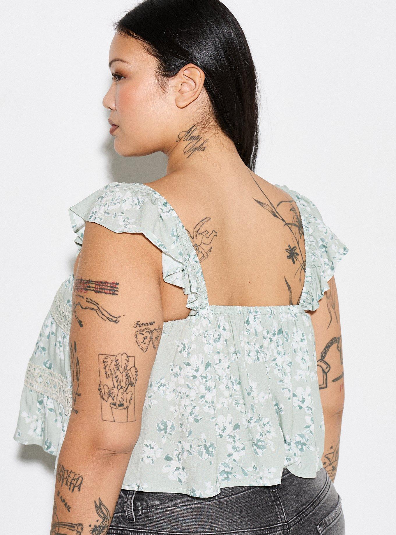 LOVESICK TIERED SWING TOP, PAINTED FLORAL DESERT SAGE, alternate