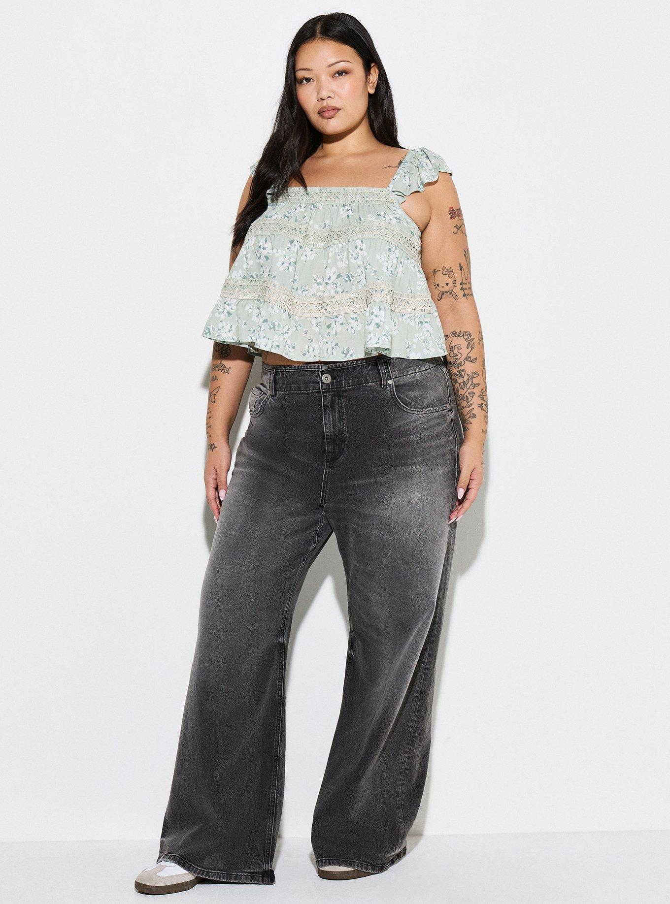 LOVESICK TIERED SWING TOP, PAINTED FLORAL DESERT SAGE, alternate