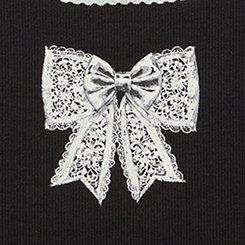 LOVESICK COTTON LACE TRIM CROPPED TANK, LACE BOW DEEP BLACK, swatch