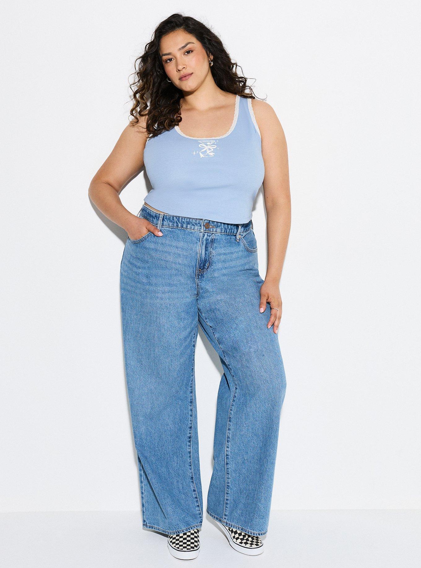 LoveSick Lace Trim Crop Tank, MARTINI BOW FOREVER BLUE, alternate