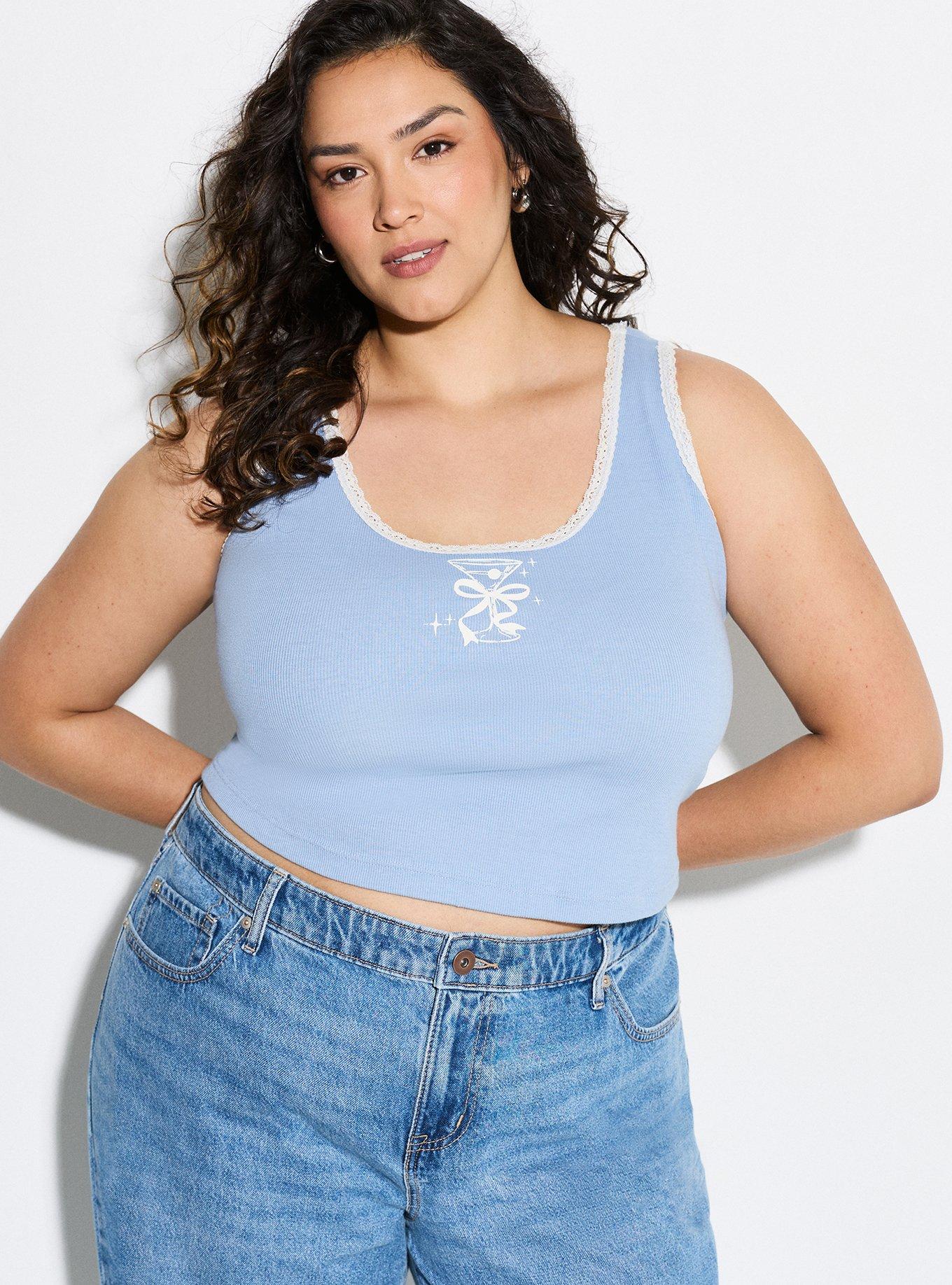 LoveSick Lace Trim Crop Tank