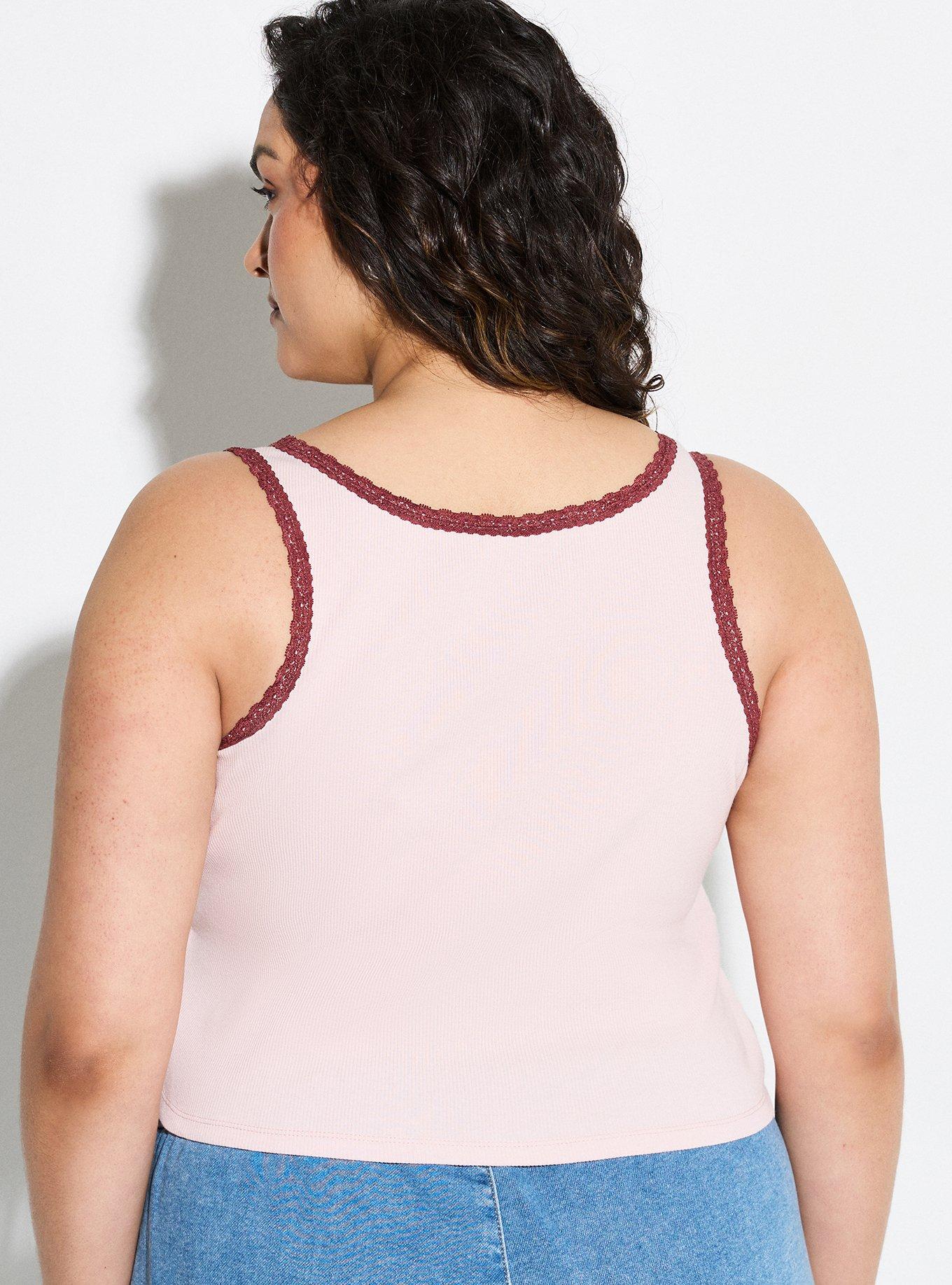 LoveSick Lace Trim Crop Tank, CLASSIC BEAUTY LIGHT ROSE, alternate