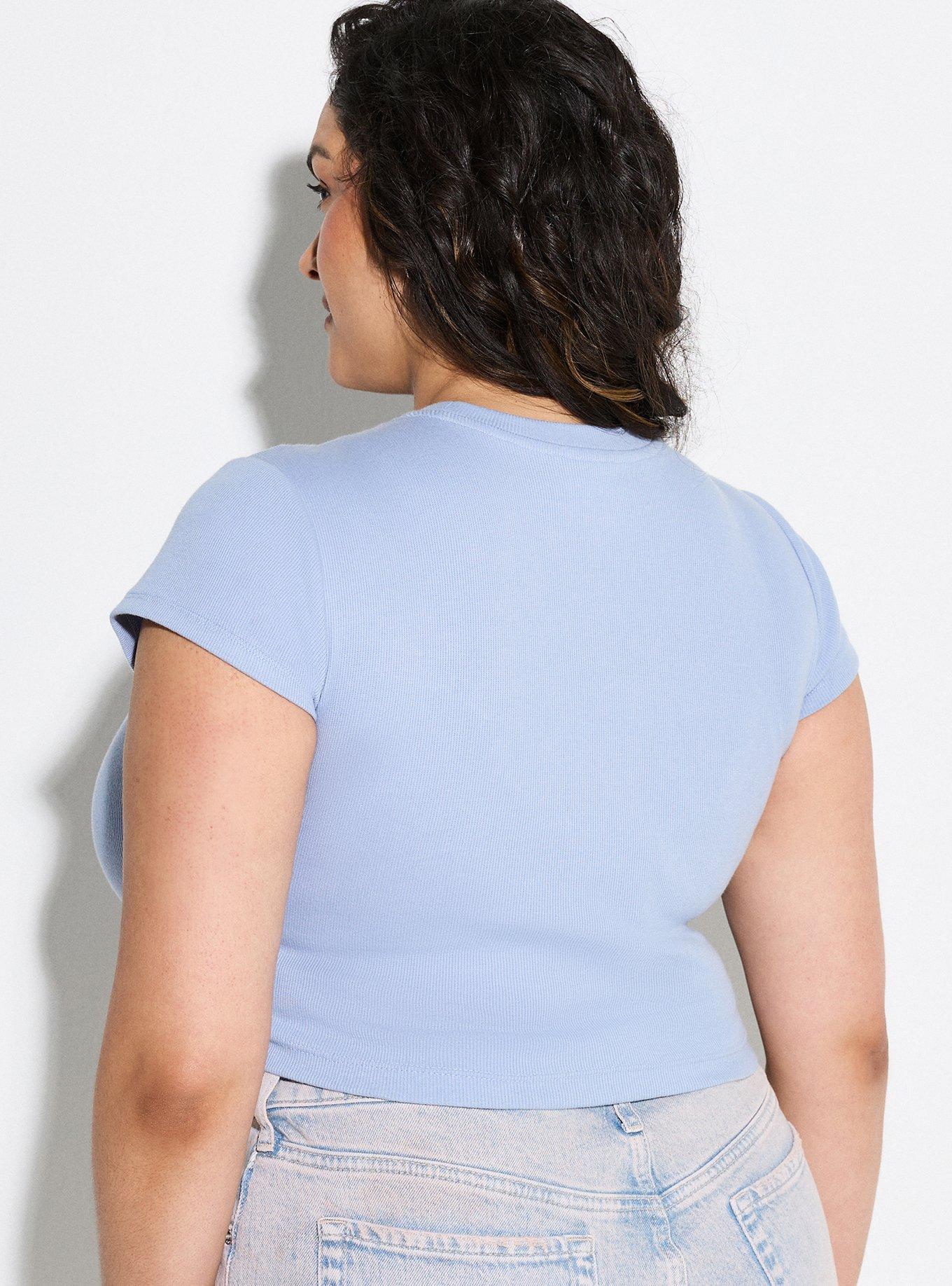 LoveSick Cropped Baby Tee, FOREVER BLUE, alternate