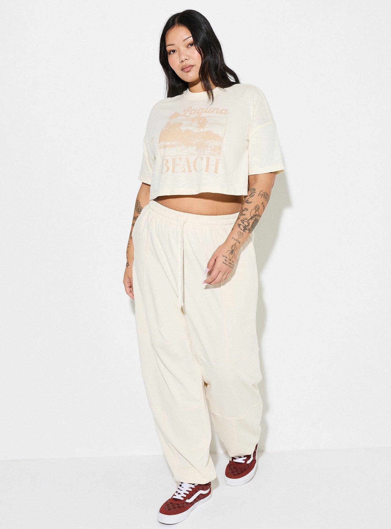 LoveSick Cropped Jersey Tee, LAGUNA BEACH ANTIQUE WHITE, alternate